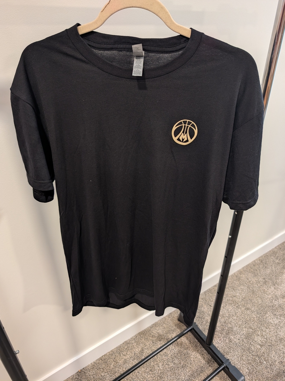 Next Level Apparel Black Short-Sleeve Tee with Milwaukee Bucks Basketball Logo